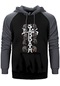Black Sabbath Skull Gri Renk Reglan Kol Kapşonlu Sweatshirt