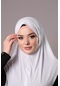 Beyaz Pratik Hazır Geçmeli Tesettür Eşarp Sandy Kumaş Düz Hijab 2308 42