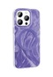 Mutcase - İphone Uyumlu İphone 14 Pro - Kılıf Magsafe Şarj Özellikli Fırça Boya Desenli Palet Kapak - Mor