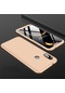 Noktaks - Xiaomi Uyumlu Xiaomi Mi A2 Lite - Kılıf 3 Parçalı Parmak İzi Yapmayan Sert Ays Kapak - Gold