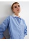 Koton Crop Gömlek Renk Kontrastlı Uzun Kollu Tek Cepli Pamuklu Mavi Çizgili 4sal60149ıw 4SAL60149IW6S5