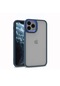 Noktaks - İphone Uyumlu İphone 11 Pro Max - Kılıf Arkası Şeffaf Kamera Çevresi Parlak Zıt Renkli Flora Kapak - Mavi