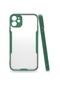 Mutcase - İphone Uyumlu İphone 11 - Kılıf Kenarı Renkli Arkası Şeffaf Parfe Kapak - Koyu Yeşil
