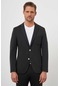 Erkek Siyah Poliviskon Trend Desenli Slim Fit Mono Yaka Takım Elbise 24ms001010001