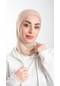 Bej Pratik Hazır Geçmeli Tesettür Bone Sandy Kumaş Lüks Hijab 2115 12