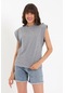 Weyeze Kolsuz Basic Örme T-shirt Ad-y38624wyz- Gri