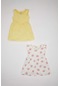 Defacto Kız Bebek Desenli Kolsuz 2li Elbise C0071a524smyl115