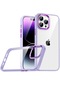 Noktaks - iPhone Uyumlu 14 Pro - Kılıf Arkası Şeffaf Kamera Çevresi Parlak Zıt Renkli Flora Kapak - Lila