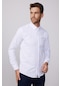 Tudors Modern Slim Fit Pamuklu Kolay Ütü Armürlü Beyaz Erkek Gömlek-26635-beyaz