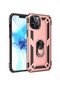 Mutcase - İphone Uyumlu İphone 12 Pro - Kılıf Yüzüklü Çift Katman Zırh Tank Vega Kapak - Rose Gold