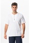 Halikarnas Kısa Kol Violet Düğme Detaylı Erkek Yazlık Tshirt Beyaz Byz-beyaz