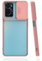 Oppo A96 4g Kılıf Lopard Slayt Sürgülü Kamera Korumalı Renkli Silikon Kapak - Pembe Açık