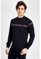 Maraton Sportswear Regular Erkek Bisiklet Yaka Uzun Kol Basic Lacivert Sweatshirt 18967-lacivert