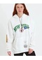 Simala Baskılı Kapüşonlu Sweatshirt - Beyaz Beyaz