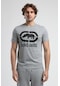 Marc Gri Bisiklet Yaka Baskılı Standard Fit Erkek Tshirt Gri
