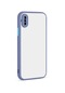 Noktaks - İphone Uyumlu İphone Xs 5.8 - Kılıf Arkası Buzlu Renkli Düğmeli Hux Kapak - Mor