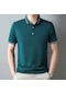 Erkek Yaz Yeni Polo Gömlek Yaka T-shirt Koyu Yeşil