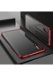 Kilifone - Huawei Uyumlu P20 Lite - Kılıf Dört Köşesi Renkli Arkası Şefaf Lazer Silikon Kapak - Kırmızı