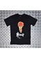 Siyah Bleach Baskılı T-shirt SIYAH