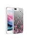Kilifone - İphone Uyumlu İphone 8 Plus - Kılıf Koruyucu Sert Desenli Silver Kapak - Çiçek