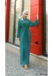Pliseli Belden Bağlamalı Uzun Elbise - 71091 - Çağla Yeşili-çağla Yeşili
