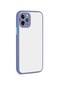 Noktaks - iPhone Uyumlu 11 Pro - Kılıf Arkası Buzlu Renkli Düğmeli Hux Kapak - Mor