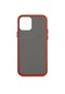 Mutcase - İphone Uyumlu İphone 12 Mini - Kılıf Arkası Mat Buzlu Kenarı Renkli Düğmeli Fri Silikon - Kırmızı