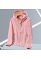 Pembe Yaz Erkek Rüzgarlık Büyük Boy Güneş Koruyucu Giysi Kore Tarzı Ultra-ince Streetweet Fermuar Kapüşonlu Ceketler Adam