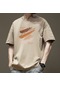 Yarım Kol Pamuklu Tok Kumaş Moda Ve Şık Erkek Yazlık Tshirt Haki