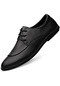 Bahar Tarzı Bağcıklı Düz Tabanlı Hakiki Deri Erkek Ayakkabı  - Siyah