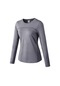 Kadınlar İçin Sonbahar Ve Kış Artı Kadife Çabuk Kuruyan Streç Yoga Uzun Kollu Sweatshirt Gri