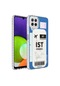 Kilifone - Samsung Uyumlu Galaxy A22 4g - Kılıf Kenarlı Renkli Desenli Elegans Silikon Kapak - No4