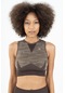 Maraton Active Slimfit Kadın Bisiklet Yaka Kolsuz Fitness Kahverengi Bra 813054-Kahverengi