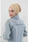 Fularlı Bone Türban,b-81rb Bej