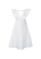 Ikkb Derin V Yaka Kadın Yüksek Bel Elbise Beyaz