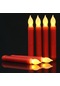 12 Adet / Kutu Led Elektronik Mum Işıkları Alevsiz Uzun Çubuk Noel Mumu Açık Kırmızı