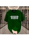 New York X Baskılı Beyaz Tshirt Koyu Yeşil