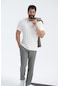 AC&Co / Altınyıldız Classics Erkek Grı Slim Fit Dar Kesim Beli Bağlamalı Yan Cep Gofre Desenli Pantolon