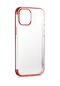 Kilifone - İphone Uyumlu İphone 12 - Kılıf Dört Köşesi Renkli Arkası Şefaf Lazer Silikon Kapak - Kırmızı