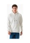 Fullamoda 3 İplik Basic Kanguru Cepli Kapüşonlu Sweatshirt 25kerk6045205539- Ekru