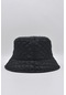 Kadın Kapitoneli Kışlık Siyah Bucket Şapka - Standart