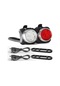 Zenithdeals Usb Şarjlı Bisiklet Işığı Seti - Ön/arka 3 Led - 4 Mod - 400mah Pil - Su Geçirmez - Kırmızı-beyaz Kırmızı - Beyaz
