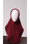Bordo Pratik Hazır Geçmeli Genç Tesettür Bone Sandy Kumaş Düz Hijab 2312 16