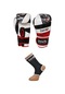 Red Land Muay Thai, Kick Boks Ve Boks Eldiveni Beyaz + Kick Boks Çorabı 2 Li Set Giftoom Gloves Siyah