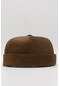 Kahve Kadife Docker Bere Katlamalı Cap Şapka - Standart