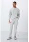 Tommy Life Taş Kompakt Pamuklu Kalın Pürüzsüz Dokulu O Yaka Comfort Fit Erkek Eşofman Takım -85263 Taş Rengi Taş