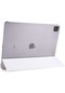 Noktaks - iPad Uyumlu Pro 12.9 2020 4.nesil - Kılıf Smart Cover Stand Olabilen 1-1 Uyumlu Tablet Kılıfı - Beyaz