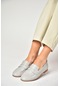 Fox Shoess944007803 Gri Hakiki Deri Kadın Babet