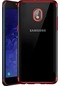 Galaxy Uyumlu J4 Kılıf Dört Köşeli Lazer Silikon Kılıf Kırmızı