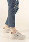 Lambırlent 9972 Kalın Taban Sneaker Unisex Spor Ayakkabı Bej
